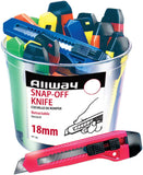 Allway K7-25 Retractable 18Mm Snap-Off Knife Neon 25 Pack
