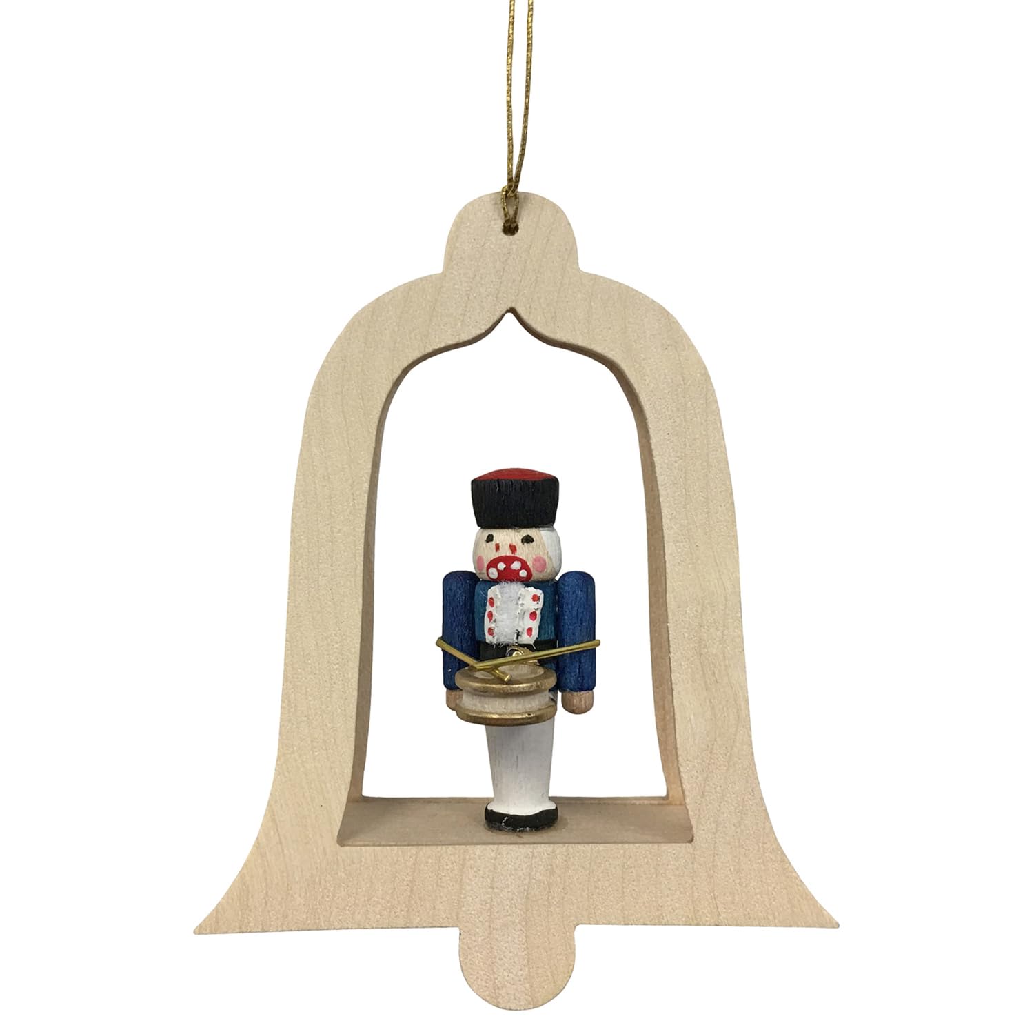Alexander Taron 13439 Richard Glaesser Ornaments-Drummer In Bell-3.25' H X 2.5' W X 1' D, Brown