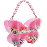 Mr.Diy Crafts Butterfly Shape Bead Kit, Pink, MultiCompartment Organiser Case With Beaded Handle, Elastic String, Assorted Spec