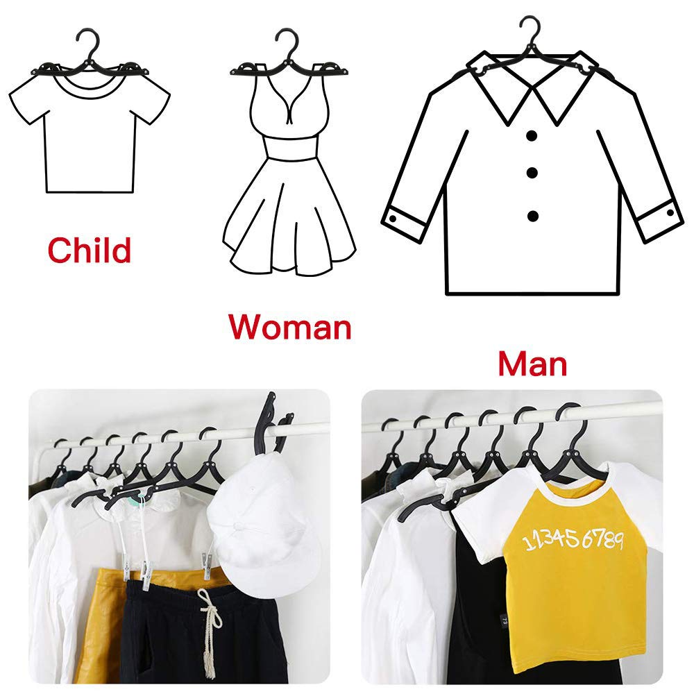 12 PCS Travel Hangers - Cruise Ship Essentials Portable Folding Clothes Hangers Travel Accessories Foldable Clothes Drying Rack