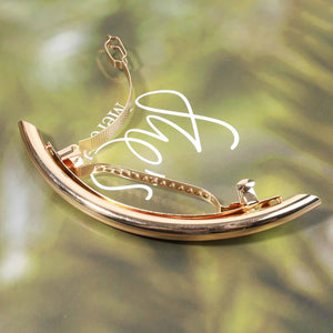 Yheakne Tube Bar Hair Clip Barrette Gold Tube Hair Barrette Clamp Minimal Metal Hair Barrette Clips Decorative Hair Accessories