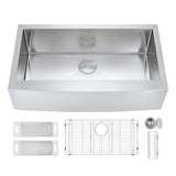ZUHNE Stainless Steel Farmhouse Kitchen Sink (36-Inch Apron Front, 16-Gauge Single Bowl)