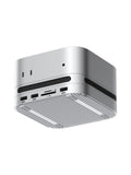 Hagibis Mac mini M4 Hub with 40Gbps M.2 SSD Enclosure & Dustproof Stand, Dual USB-C Docking Station with NVMe SSD Case, SD4.0, M