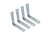 QCAA Heavy Angle Bracket Corner Brace Durable Thicker Steel Construction, Zinc Plated, 3-1/2x3-1/2 x3/4 x2.3 mm, Made in Taiwan,
