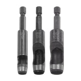 HARFINGTON Leather Hollow Punch Set 1/4 Hex Shank for Drills, 8mm 10mm 12mm Dia Rotary Hole Punches for Thick Fabrics Leathercra