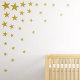 117Pcs Gold Stars Wall Decal Stars Pattern DIY Wall Stickers for Kids Rooms Home Decor