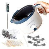 Ksedcon Wax Melter for Candle Making with Thermometer, Electric Wax Melting Pot Kit with Wicks, Double Candle Making Crock Set w