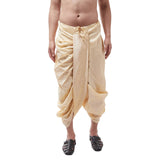 Sojanya (Since 1958 Men'S Silk Blend Beige Stitched Dhoti, Size: Freesize