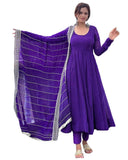 Anni Designer Women'S Rayon Blend Solid Anarkali Kurta With Pant & Dupatta (Pancham Begani_L_Begani_Large),Begani,L