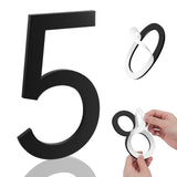 Merear 8 Inch House Numbers, Self-adhesive House Number Acrylic Modern House Numbers for Outside Black Mailbox Numbers Address H
