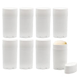 Cornucopia Brands 2.5oz Empty Deodorant Containers (8-Pack, 75ml); BPA-Free Plastic White Twist-Up Refillable Tubes for DIY Deod
