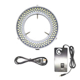 Light Microscope Led Ring Illuminator,Adjustable 144 LED Ring Light Illuminator for Stereo Microscope (White)