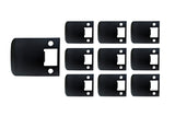 QCAA Solid Brass Extended Lip Strike, 3''X2-1/4, Matte Black, 10 Pack, Made in Taiwan