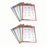 C-Line Reusable Dry Erase Pockets, Primary Colors, 9-inch x 12-inch, 5 Per Pack, 2 Packs (CLI40630-2)