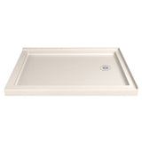 DreamLine SlimLine 36 in. D x 54 in. W x 2 3/4 in. H Right Drain Double Threshold Shower Base in Biscuit, DLT-1036542-22