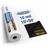 ALORAIR 10 mil Vapor Barrier for Crawl Space - 10' x 50' Heavy-Duty Plastic Sheeting - Black/White Panda Film - Crawlspace Encap