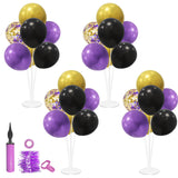ZJDHPTY Halloween Decorations Balloon Stand with Purple Black and Gold Balloons Balloon Centerpieces for Birthday Bridal Shower 