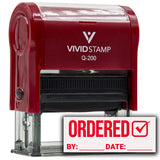 Ordered by Date (Order Complete) Self Inking Rubber Stamp (Red Ink) Q200