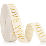 10 Yard I Love You Valentines Day Gold Cotton Ribbon Glitter Elegant Ribbon for Craft Gift Wrapping Birthday Wedding Decoration