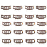 FeiHong 20pcs Hair Clip, Stainless Steel with Silicone Rubber, 9-Teeth Snap Wig Clips, Wig Accessories Clip, Diy Clips for Hairp
