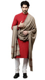 Weavers Villa Men'S Kullu Design Wool Blend Lohi/Shawl, 120Cm X 240Cm Dark Grey Large