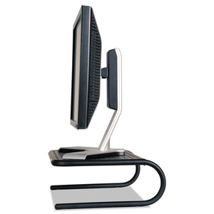Allsop Large Metal Art Monitor Stand, 18-Inch wide platform holds 50 lbs with keyboard storage space - Black (30336)