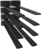 8 Pack - 16 inch Black Hidden L Shelf Bracket (1/5 Inch Thicked) Iron Floating Shelf Brackets Rustic Industrial Metal Brackets f