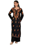 Anni Designer Women'S Cotton Blend Embroidered Straight Kurta (Judge Black_S_Black_Small),Black,S