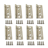 QCAA Durable Steel Non-Mortise Hinge, for Chest, Box, & Vintage Cabinet Furniture, 2 x 0.9, Nickel, 8 Pack, Made in Taiwan