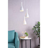 Living District Aiken 3 Light White Pendant