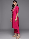 Libas Women'S Silk Blend Kurta Sets (Gs812_Pink_Xl)
