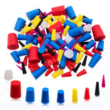 150PCS 9 Sizes Rubber Stoppers Plugs, Silicone Rubber Tapered Plugs 1/16 to 3/4 High Temperature Resistant Hole Plugs for Coatin