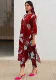 Gosriki Women'S Cotton Blend Straight Printed Kurta With Pant (Anaar-Red-Nw-Gs_Xl_Red_X-Large),Red,,B0D5VJGTG5