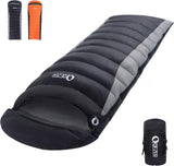 QEZER Down Sleeping Bag for Adults 600 Fill Power Cold Weather Sleeping Bag Ultralight Sleeping Bag with Compression Sack for Ba
