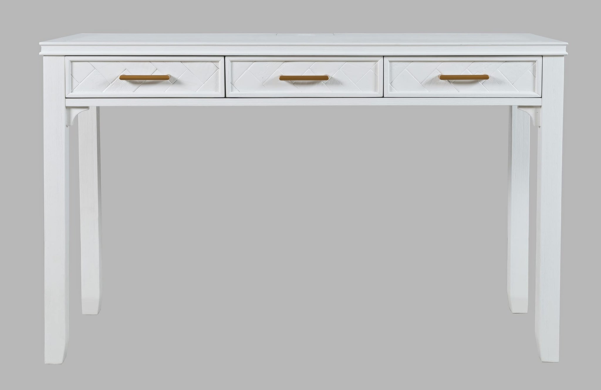 Jofran Inc. Gramercy Chevron Mid-Century Modern Three Drawer Usb Charging Desk