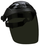 Sellstrom Single Crown Safety Face Shield with Ratchet Headgear, Shade 3 IR Tint, Uncoated, Black, S32030