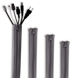 StangH Cable Management Sleeve Organizer - 19 Inch Home and Office Zip-up Cable Sleeve Wire Organizer Flexible Cord Concealer Wr