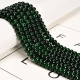 Land Long 76 Pcs 5x8mm Dark Emerald Green Color Dyed Jade Stone Bead Smooth Rondelle Gemstone Beads for Jewelry Making Necklace 