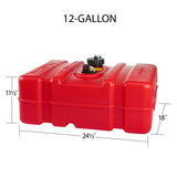 Scepter 08669 Rectangular 12 Gallon Low Profile Marine Fuel Tank For Outboard Engine Boats, 24.5 X 18 X 11.5, Red