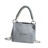 Merishopp Womens Crossbody Bag Lightweight Denim Bucket Bag For Outdoor Commuting Work