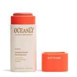 ATTITUDE Oceanly Lightweight Blush Stick, Titanium Dioxide-Free, EWG Verified, Plastic-Free, Vegan & Cruelty-free Makeup, Corail
