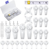 Uniclife 30 Pcs Picture Hangers Hanging Kit for Hard Walls, Picture Hooks, Non-Trace Wall Hooks with Nails, White Picture Hanger