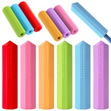 Eersida 6 Pieces Sensory Chew Pencil Toppers Set Chewable Silicone Pencil Toppers Bulk for Chewers with Oral Motor Needs (Red, P
