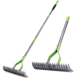 WORKPRO Thatch Rake, 15-Inch Thatching Rake for Lawns, Heavy Duty Dethatcher Rakes with 5FT Handle, Dethatching Rakes with Adjus