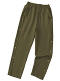 Toplot Women Casual Slanted Pocket Elastic Waist Tapered Pants (Button-Pant-5192-Olive-34),Olive,34,B0D873CFCG