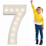 3FT Light Up Numbers Pre-Cut Frame Giant Marquee Numbers 7, Mosaic Numbers for Balloons, 17th 70th Birthday Decorations for Wome