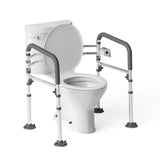 Loyoda Toilet Safety Rails,Height-Adjustable Toilet Frame Width-Adjustable Toilet Handles Foldable Toilet Rail Provides Support 