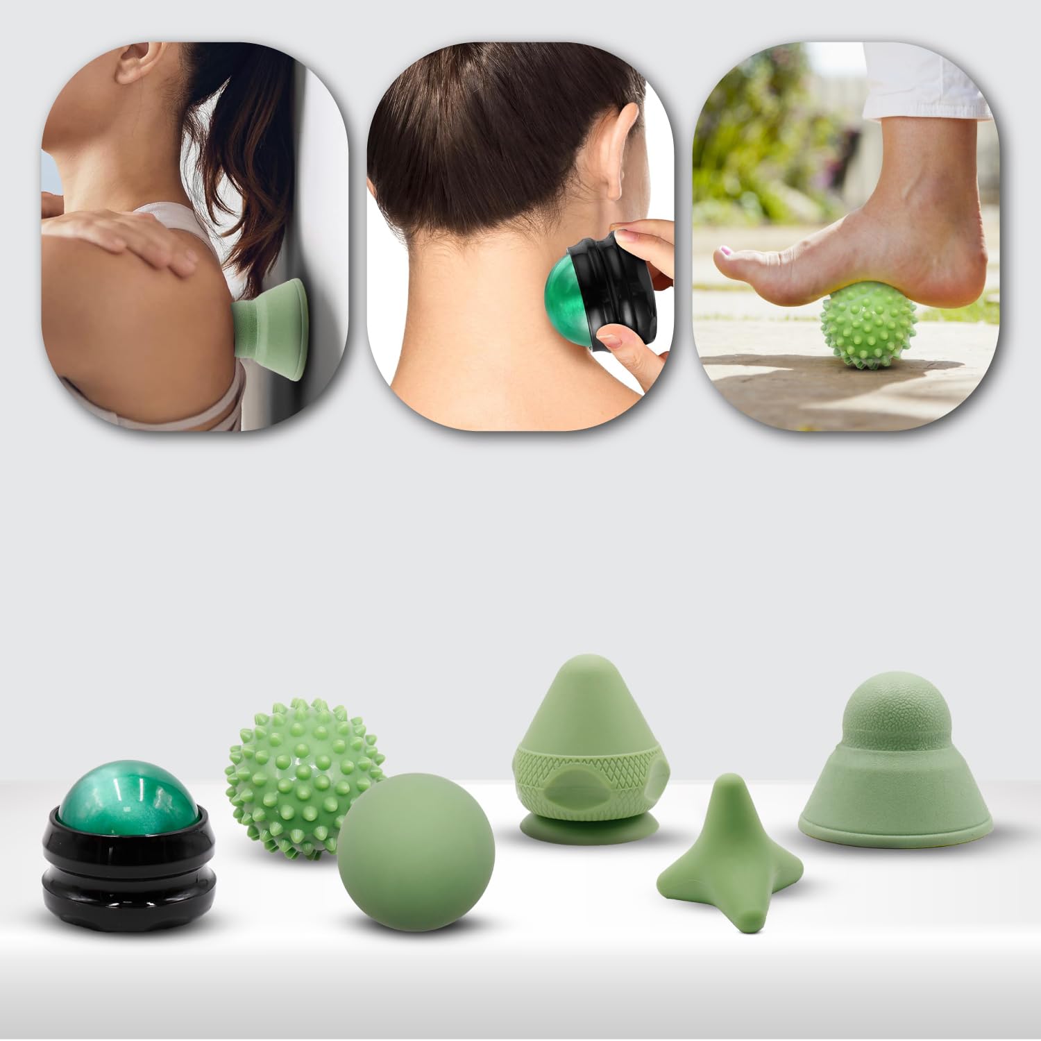 Physical Therapy Pain Relief Massage Ball Set for Trigger Point Release - Myofascial Release Tool & Deep Tissue Massage Set of 6