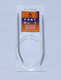 HimmuS Fashion Hub 80Cm Pony Circular Knitting Pins Needles With Soft Cable Size No. 8 (Dia 4.00Mm) For Larger Knitted Items D