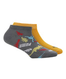 Puma Cotton Graphic Aop KidS Sneaker Ankle Length Socks Pack Of 2, Multicolour